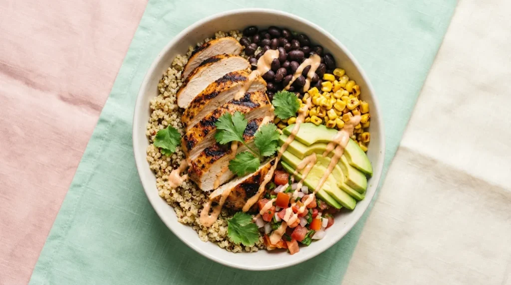 5-Day Chicken Burrito Bowls: High-Protein Meal Prep with 2-Sauce System