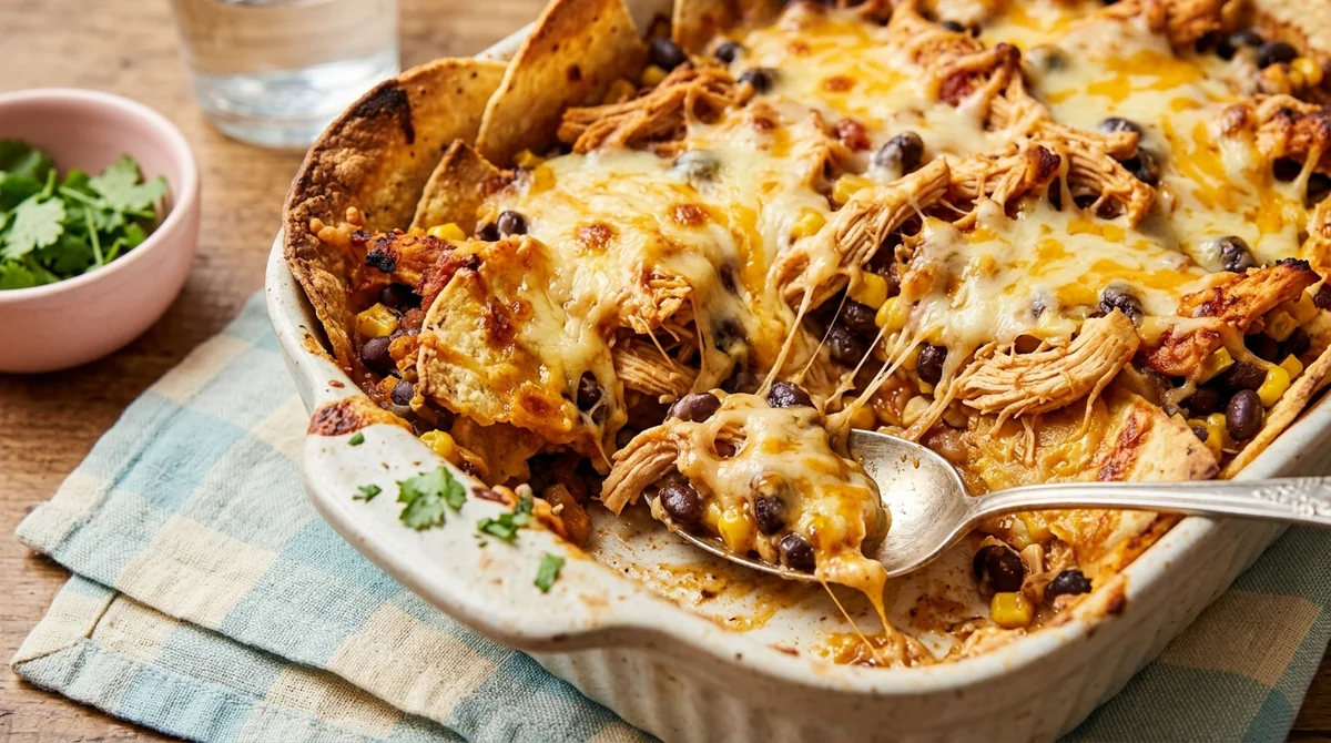 Budget-Friendly High-Protein Chicken Burrito Casserole
