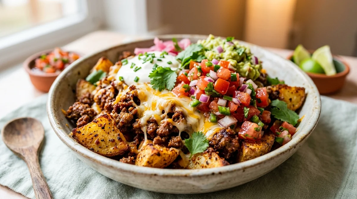 Quick High-Protein Loaded Potato Taco Bowl