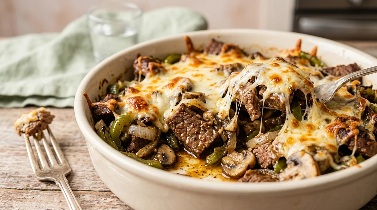 Low-Carb Cheesesteak Casserole