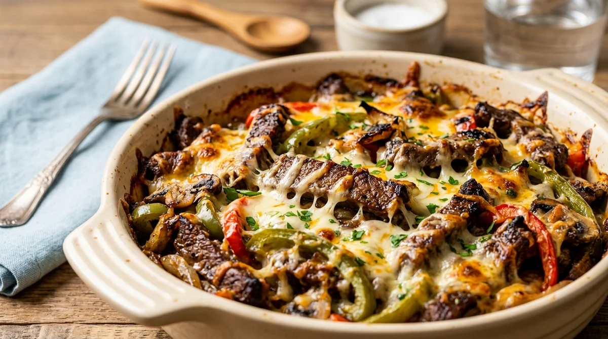 30-Minute Cheesesteak Casserole