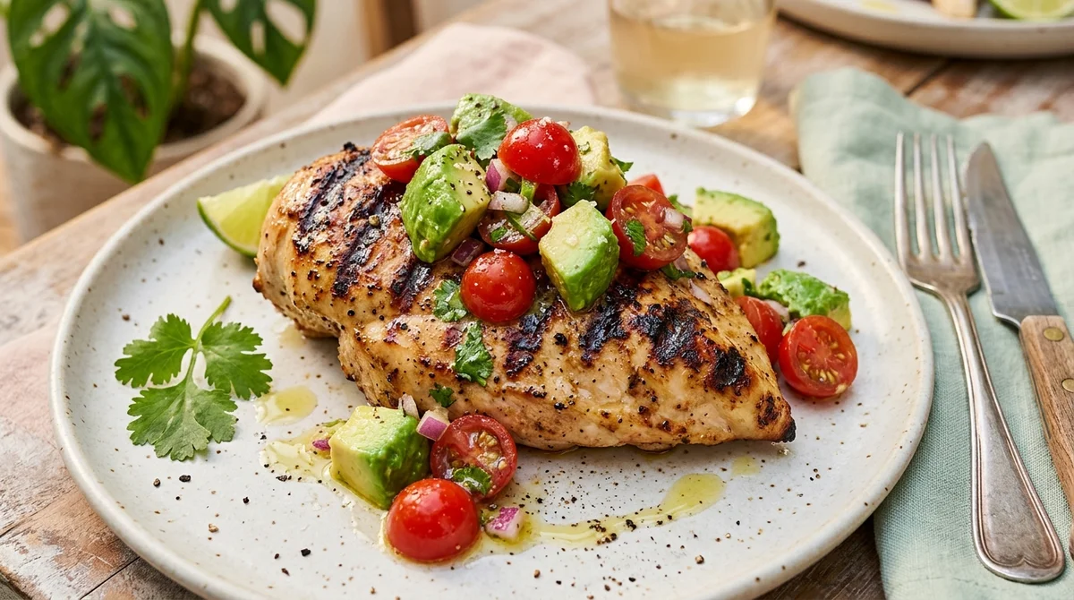 Low-Carb Grilled Chicken with Avocado