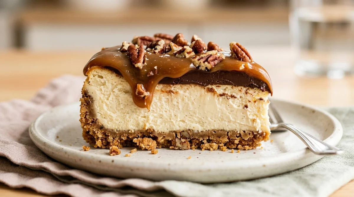 High-Protein Turtle Cheesecake