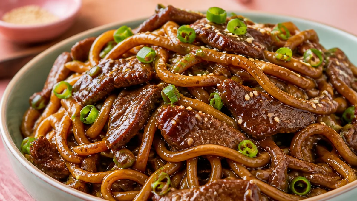 High-Protein Mongolian Noodles in 20 Minutes