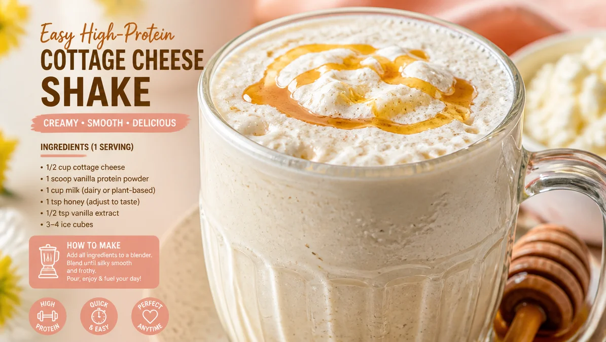 Easy high-protein cottage cheese shake recipe