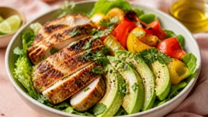 High-Protein Chicken Avocado Salad Bowl – 20-Minute Dinner