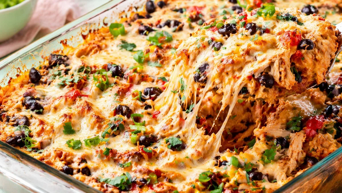 High Protein Chicken Burrito Bake