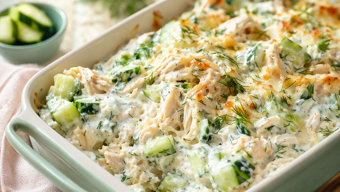 Quick High-Protein Chicken Tzatziki Casserole – Easy Dinner