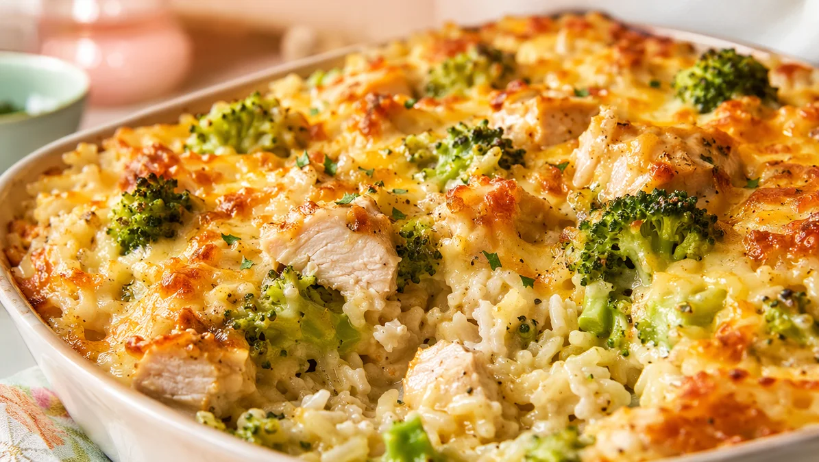 Quick High-Protein Chicken Broccoli Rice Bake