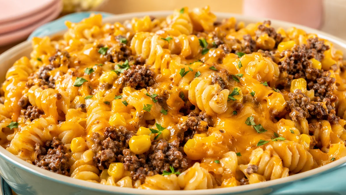 Quick High-Protein Rotini Bake with Cheddar Ranch Beef