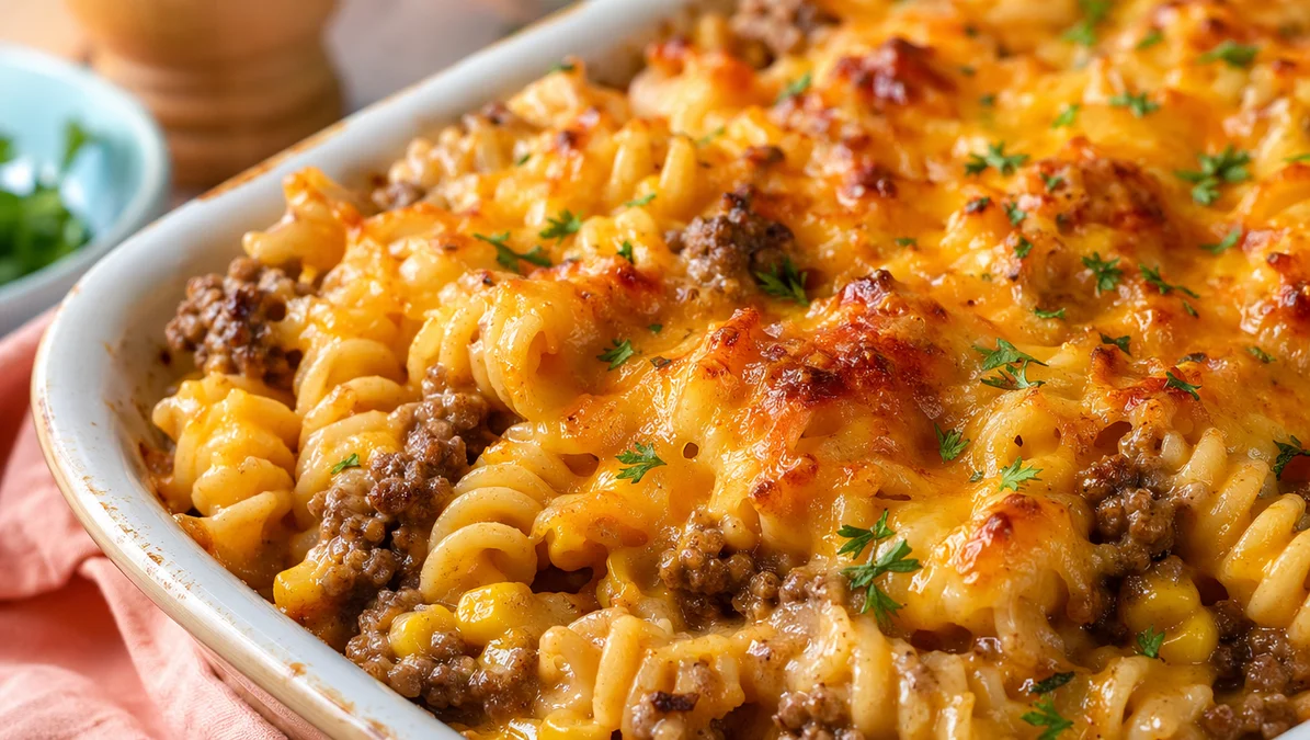 Cheddar Ranch Beef Rotini Bake for Easy High-Protein Dinners