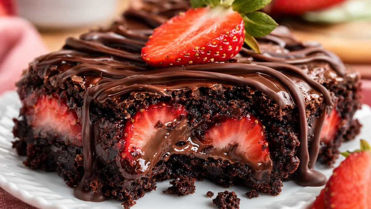 Chocolate Strawberry Brownies