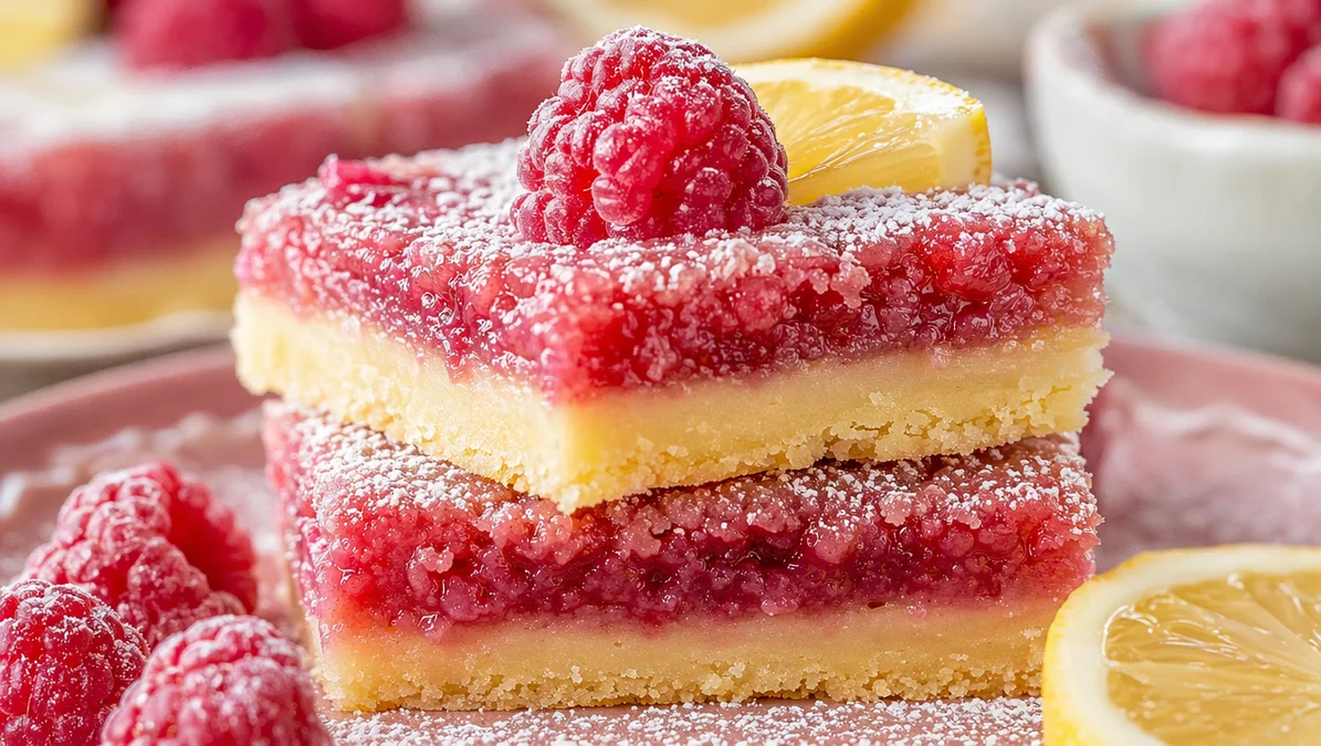 Macro-Friendly Lemon Raspberry Bars