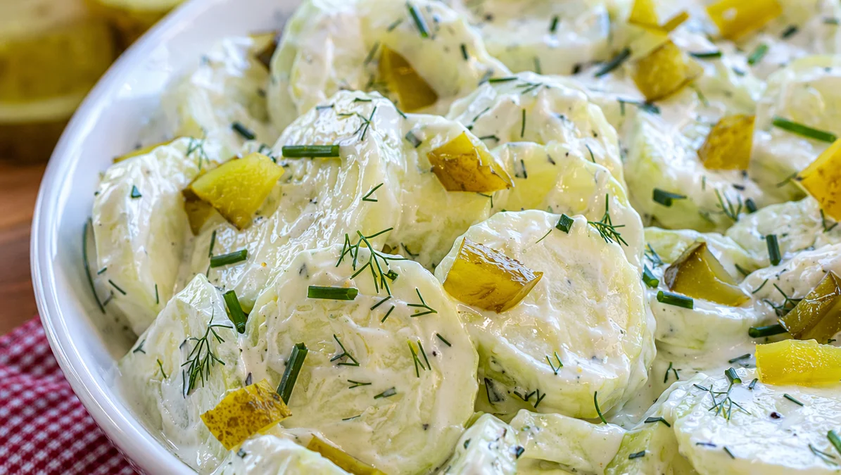Pickle Juice Ranch Cucumber Salad - Make the Best of Everything