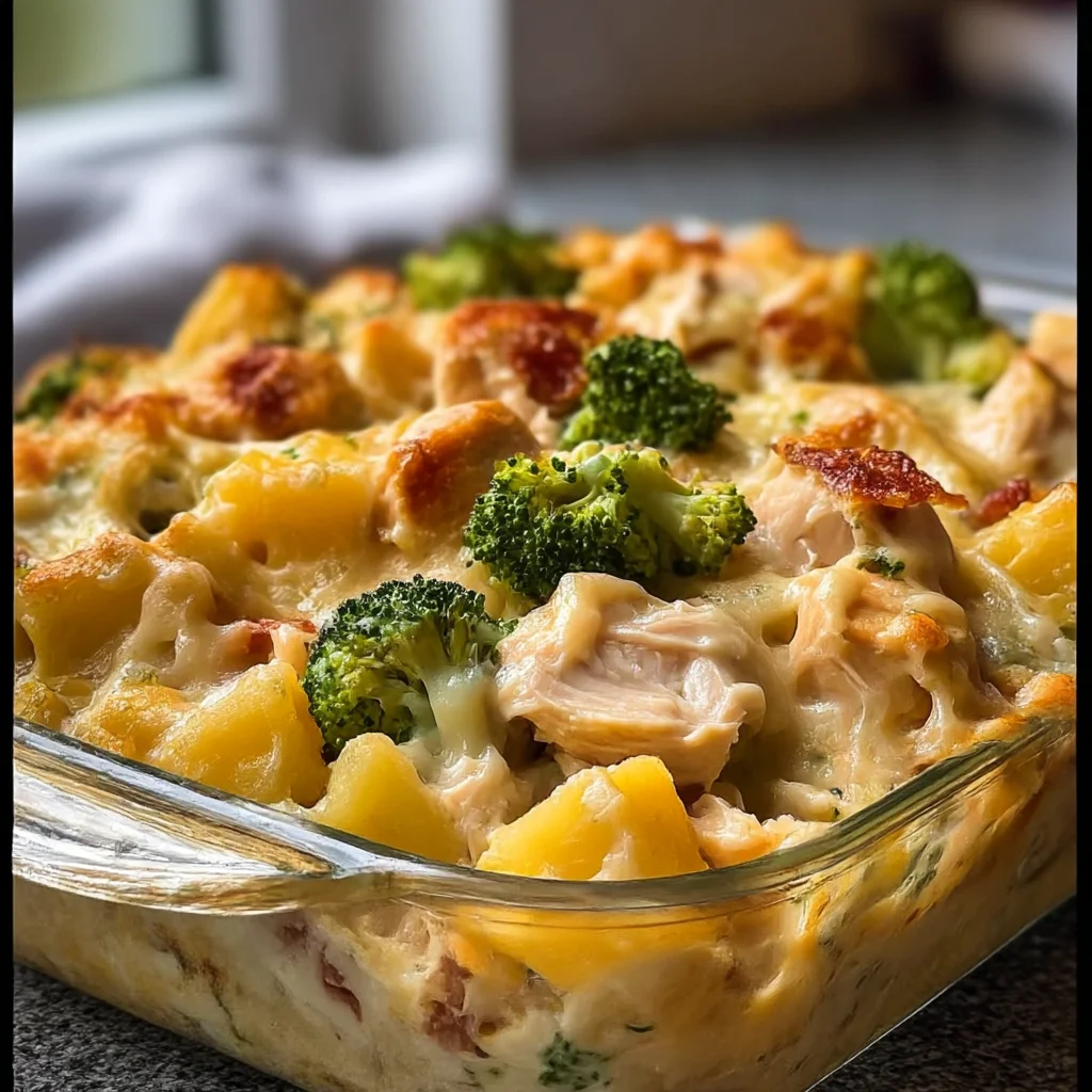 High-Protein Chicken Broccoli Casserole Low Carb
