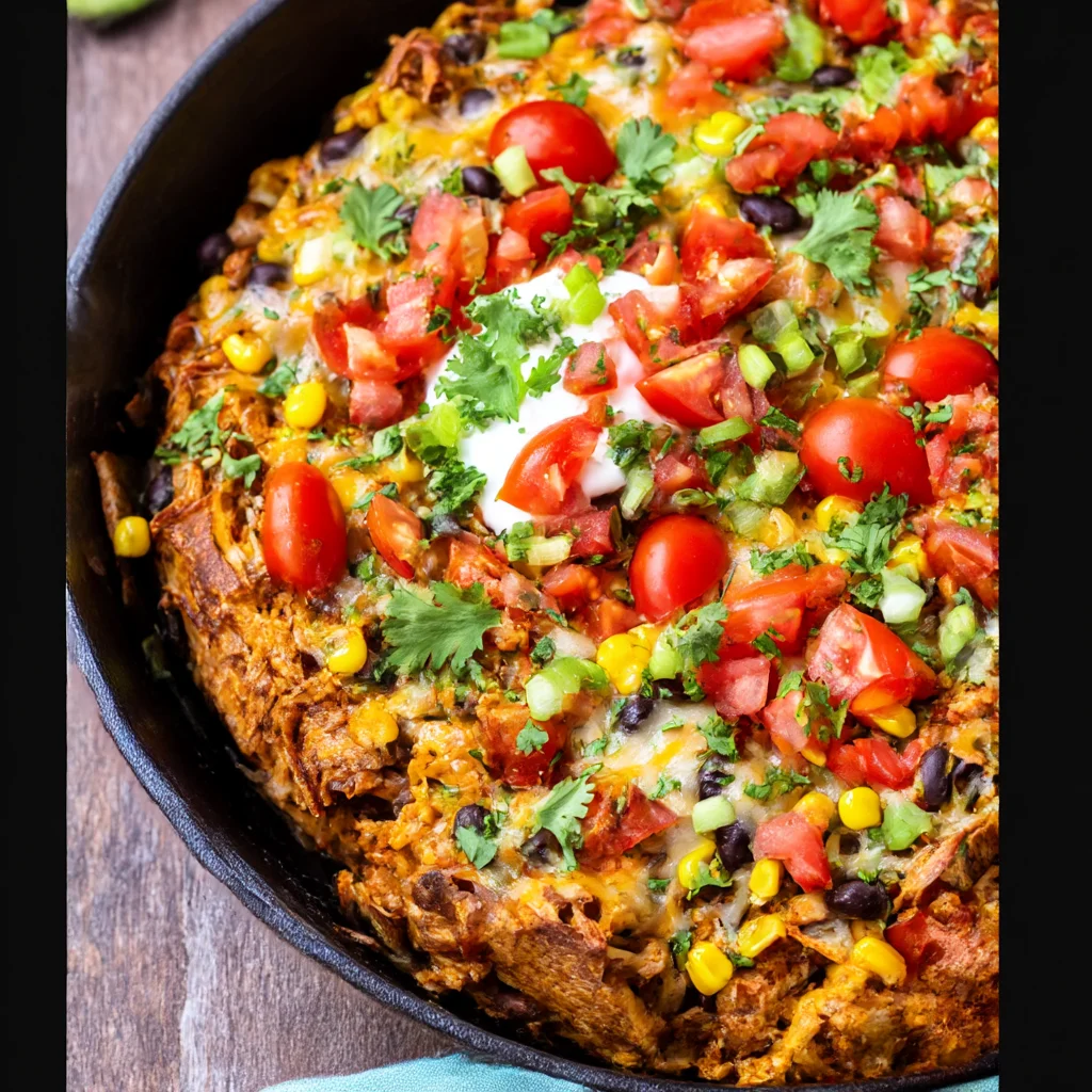 High-Protein Chicken Burrito Bake Casserole