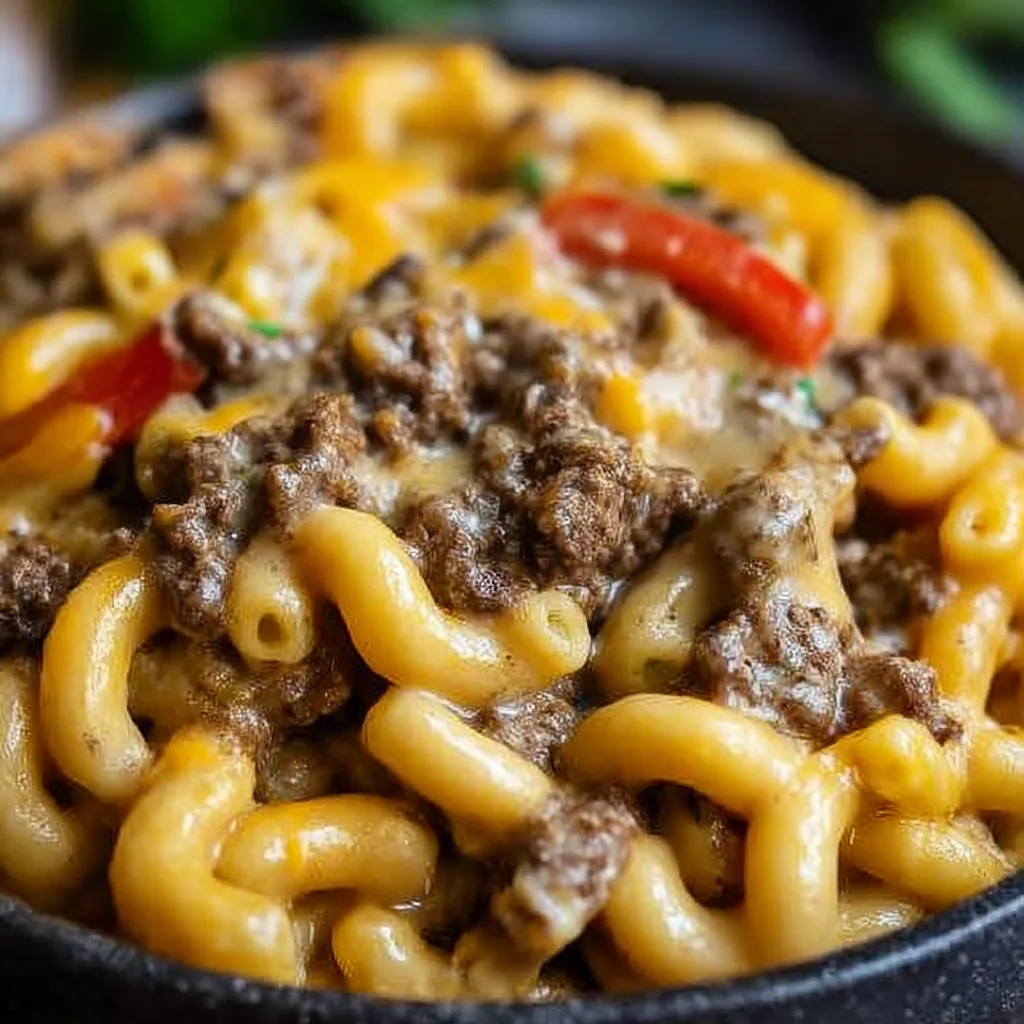 High-Protein Creamy Philly Cheesesteak Mac & Cheese