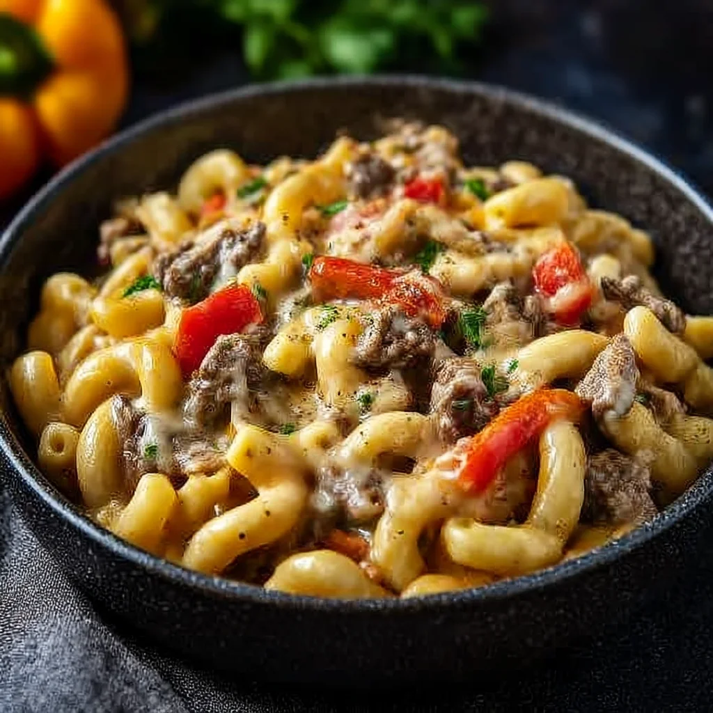 Lean Steak Cheesesteak Mac 30-Minute Dinner