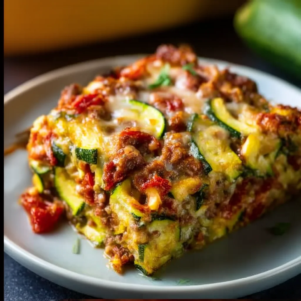 Low-Carb Zucchini Pizza Casserole Dinner