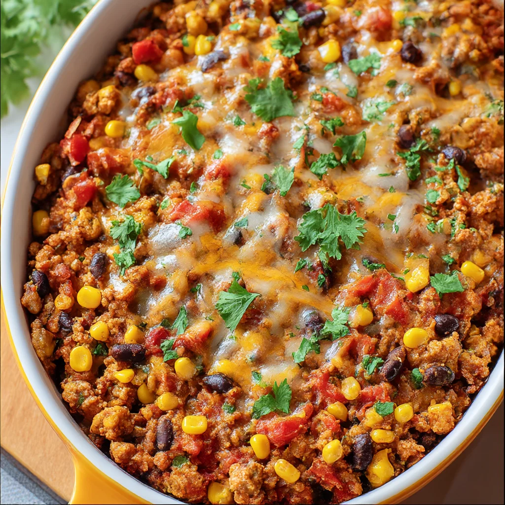 One-Pan Ground Turkey Casserole Weeknight Dinner